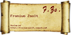 Fronius Zsolt névjegykártya
