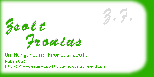 zsolt fronius business card